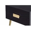 Pemberly Row Set of 2 Rectangular Wooden End Tables in Black and Gold