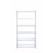 Pemberly Row Set of 2 Leaning Bookcases in White High Gloss and Chrome