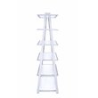 Pemberly Row Set of 2 Leaning Bookcases in White High Gloss and Chrome