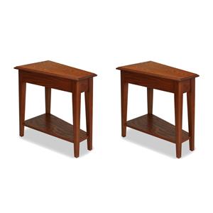 Pemberly Row Set of 2 Contemporary Wedge Tables in Medium Oak