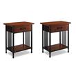 Pemberly Row Set of 2 Contemporary 1-Drawer Nightstands in Oak