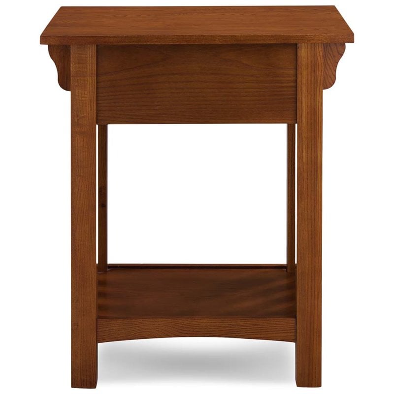 Pemberly Row Set of 2 Contemporary 1-Drawer Nightstands in Medium Oak