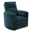 Pemberly Row Set of 2 Polyester Power Swivel Glider Recliner in Peacock Blue