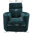 Pemberly Row Set of 2 Polyester Power Swivel Glider Recliner in Peacock Blue
