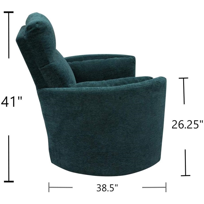 Pemberly Row Set of 2 Polyester Power Swivel Glider Recliner in Peacock Blue