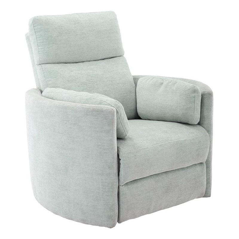 Pemberly Row Set of 2 Polyester Power Swivel Glider Recliner in Windstream Green