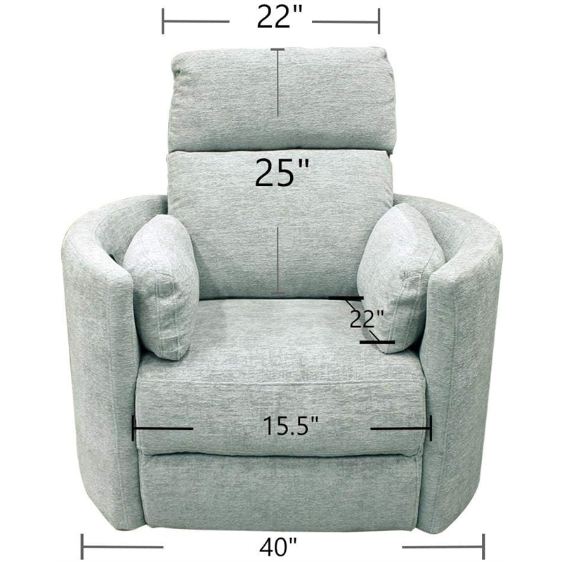 Pemberly Row Set of 2 Polyester Power Swivel Glider Recliner in Windstream Green