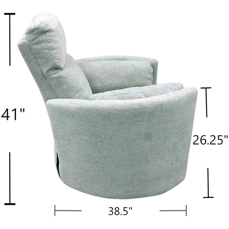 Pemberly Row Set of 2 Polyester Power Swivel Glider Recliner in Windstream Green