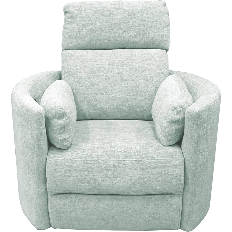 Pemberly Row Set of 2 Polyester Power Swivel Glider Recliner in Windstream Green