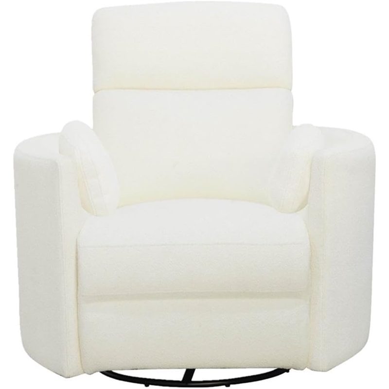 Pemberly Row Set of 2 Fabric Power Swivel Glider Recliner in Revel Oyster/White