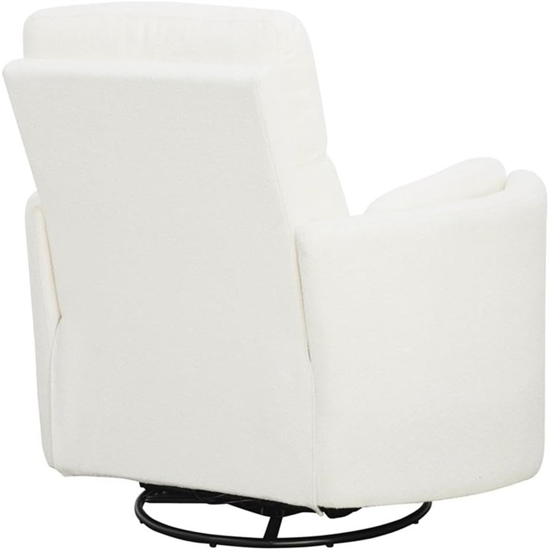 Pemberly Row Set of 2 Fabric Power Swivel Glider Recliner in Revel Oyster/White