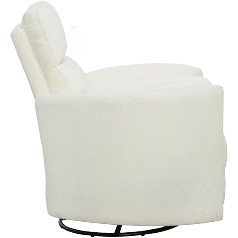 Pemberly Row Set of 2 Fabric Power Swivel Glider Recliner in Revel Oyster/White