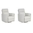 Pemberly Row Set of 2 Fabric Power Swivel Glider Recliner in Fossil Finish