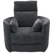 Pemberly Row Set of 2 Polyester Fabric Power Swivel Glider Recliner in Black