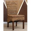 Pemberly Row Set of 4 Coastal Wicker / Rattan Woven Abaca Dining Chairs in Brown