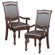Pemberly Row Set of 4 Wood Dining Room Arm Chairs in Brown Cherry