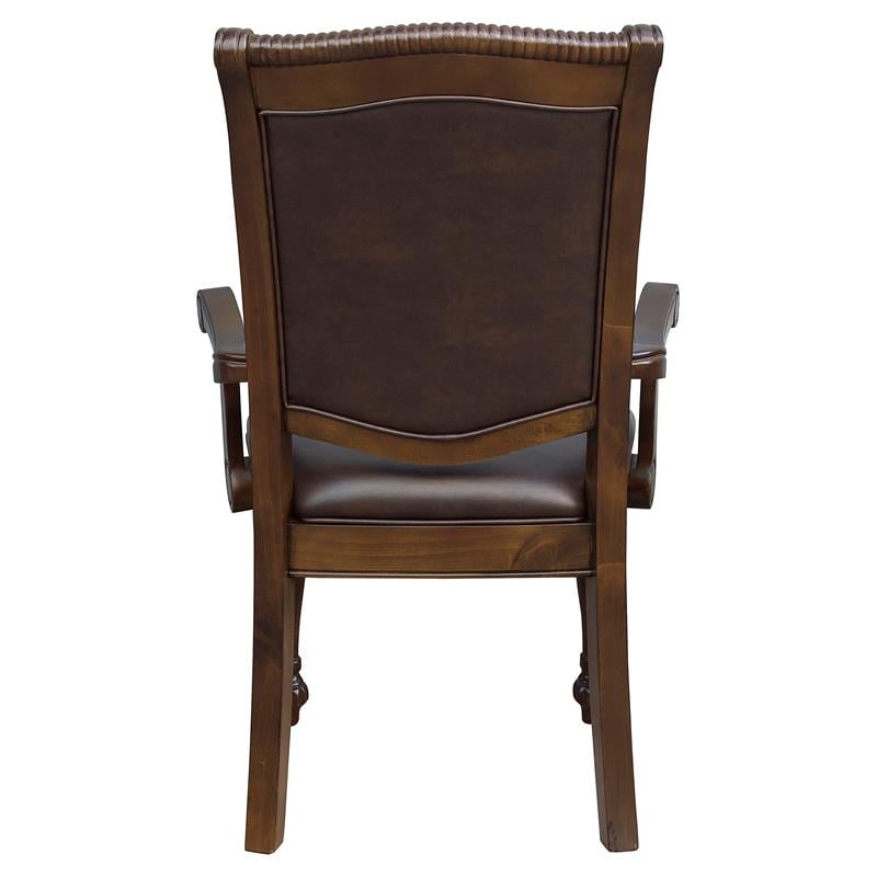 Pemberly Row Set of 4 Wood Dining Room Arm Chairs in Brown Cherry
