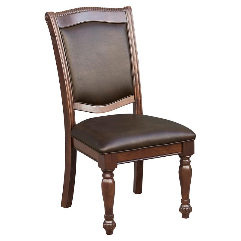 Pemberly Row Set of 4 Wood Dining Room Side Chairs in Brown Cherry
