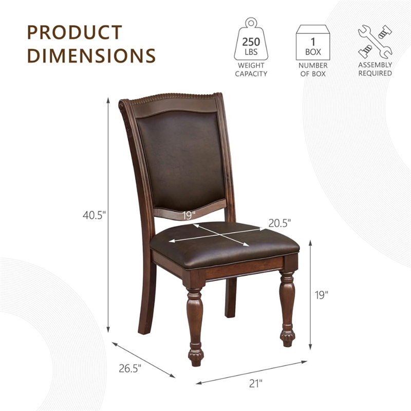Pemberly Row Set of 4 Wood Dining Room Side Chairs in Brown Cherry