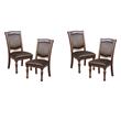 Pemberly Row Set of 4 Wood Dining Room Side Chairs in Brown Cherry