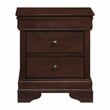 Pemberly Row Set of 2 3-Drawers Traditional Wood Nightstands in Brown Cherry