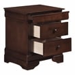 Pemberly Row Set of 2 3-Drawers Traditional Wood Nightstands in Brown Cherry