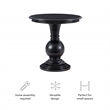 Pemberly Row Set of 2 Round Wood Accent Tables with Pedestal Base in Jet Black