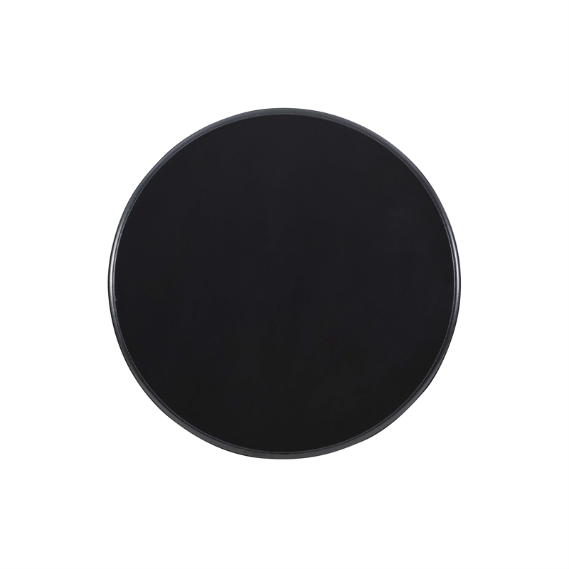 Pemberly Row Set of 2 Round Wood Accent Tables with Pedestal Base in Jet Black