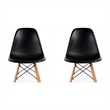 Pemberly Row Dining Chair with Legs in Matte Black (Set of 2)
