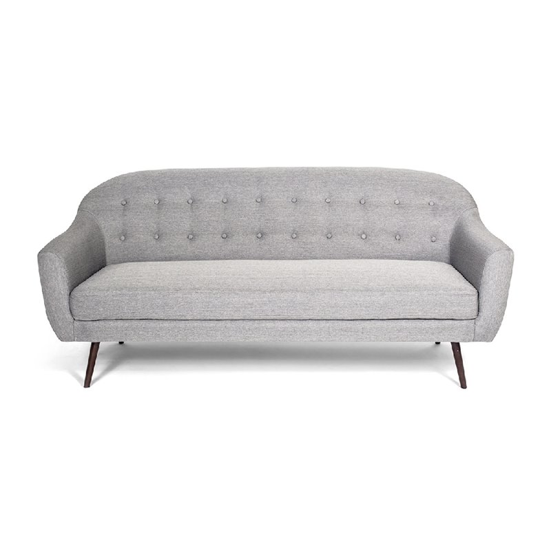 Pemberly Row Contemporary Upholstered Solid Wood Frame Sofa in Gray