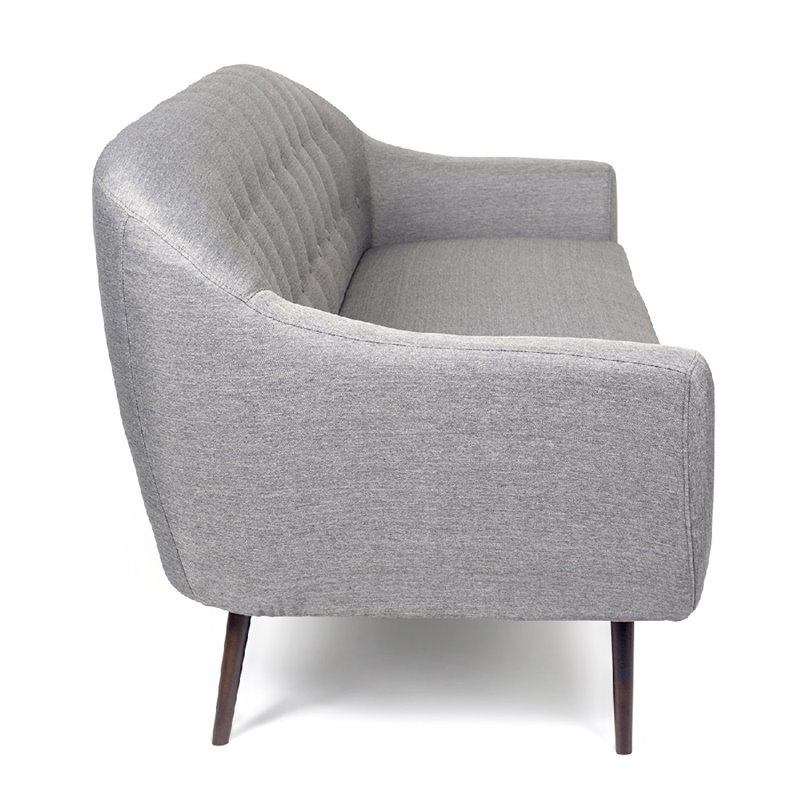 Pemberly Row Contemporary Upholstered Solid Wood Frame Sofa in Gray