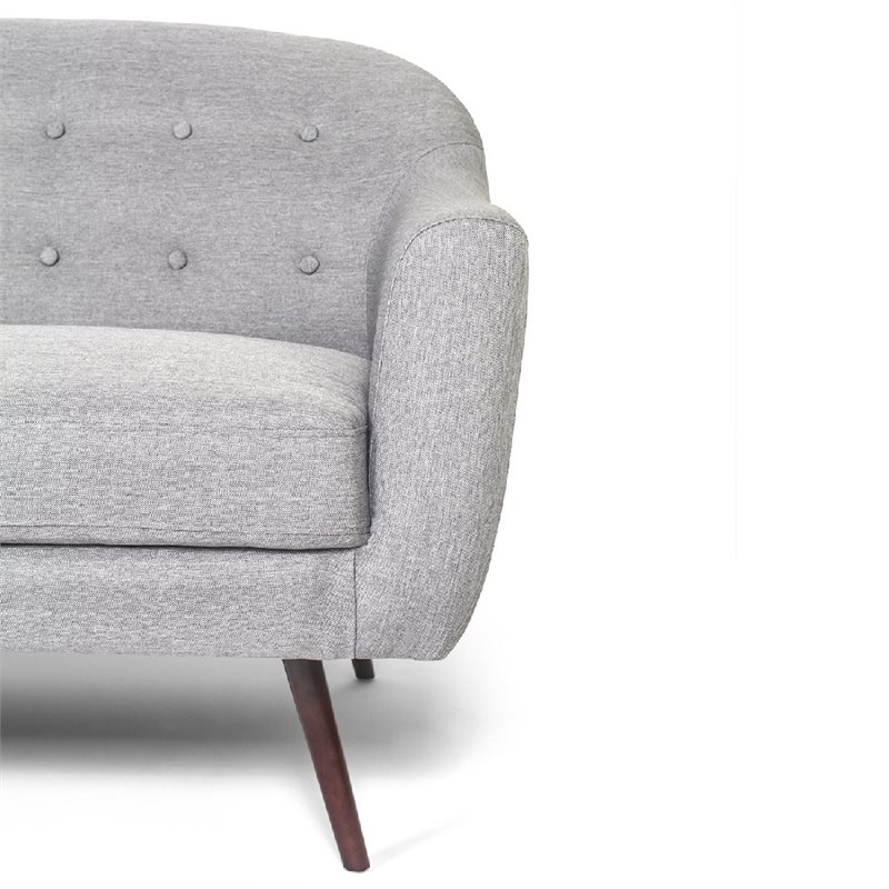 Pemberly Row Contemporary Upholstered Solid Wood Frame Sofa in Gray