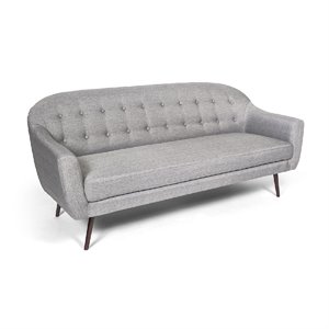 Pemberly Row Contemporary Upholstered Solid Wood Frame Sofa in Gray