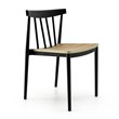 Pemberly Row Dining Chair with Molded Plastic Seat in Black (Set of 2)