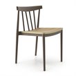 Pemberly Row Dining Chair with Molded Plastic Seat in Gray (Set of 2)