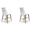 Pemberly Row Classic Shaker Look Dining Chair in White (Set of 2)