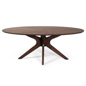 Pemberly Row Mid-Century Scandinavian Coffee Table in Walnut