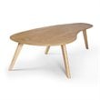 Pemberly Row Curved Top and Tapered Splayed Legs Coffee Table in Oak