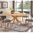 Pemberly Row Contemporary Scandinavian Oval Dining Table in Natural Oak