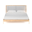 Pemberly Row Solid and Engineered Wood King Size Bed in Light Oak