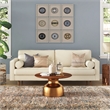 Pemberly Row Contemporary Solid Wood Top Coffee Table in Gold