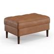 Pemberly Row Modern Vegan Leather Rectangular Ottoman in Brown