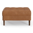 Pemberly Row Modern Vegan Leather Rectangular Ottoman in Brown