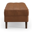 Pemberly Row Modern Vegan Leather Rectangular Ottoman in Brown