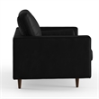 Pemberly Row Contemporary Upholstered Leather Arm Chair in Black