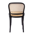 Pemberly Row Solid Wood Side Chairs With Natural Cane (Set of 2) in Black