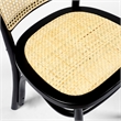 Pemberly Row Solid Wood Side Chairs With Natural Cane (Set of 2) in Black