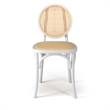 Pemberly Row Solid Wood with Natural Cane Side Chairs (Set of 2) in White