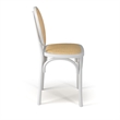 Pemberly Row Solid Wood with Natural Cane Side Chairs (Set of 2) in White