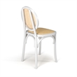 Pemberly Row Solid Wood with Natural Cane Side Chairs (Set of 2) in White